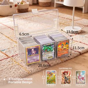 Transparent Large Capacity Divided Dustproof Lid Card Organizer