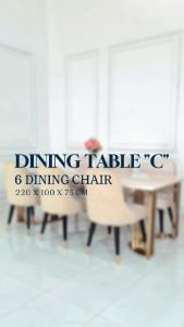 set meja makan kaki stainless dan kursi 6pc