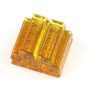 琉璃金条金砖祈福摆件个性办公室招 财客厅居家装饰礼 Grazed Glass gold ingot blessing ornament for prosperity