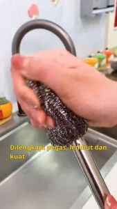 Sikat Kawat Stainless Steel & Gagang Panjang Cuci Piring: Aksesoris Pembersih Rumah Tangga