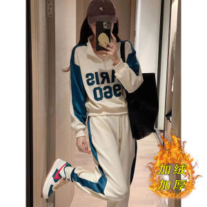 Bộ Đồ Thể Thao Nữ Dày Dặn Thời Trang Thu Đông Mới Về Hai Mảnh Quần Áo Dài Tay Cổ Đứng Thường Ngày Thoải Mái Thoáng Khí