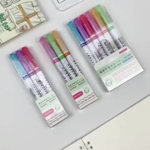 Gratis Ongkir - Spidol Garis Aesthetic / Linear Color Pen Pulpen Roll Garis Motif Highlighter