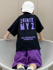 Cool Handsome Boys Summer Outfit Thin Cotton Korean Style 2pc Set Trendy Streetwear for Kids Ages 1-12 Years Old