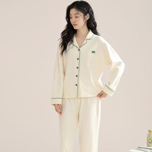 Bộ đồ ngủ nữ MiiOW vải cotton dài tay phong cách đơn giản