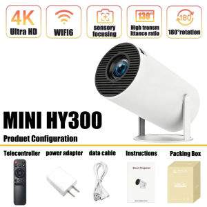 New Mini HY300 Projector 4K Android 11 WiFi6 290ANSI Allwinner H713 BT5.0 1080P 1280*720P Cinema Outdoor Portable Projector
