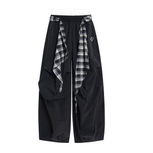 MEKEYNY | Retro Check Pleated Wide Leg Trousers