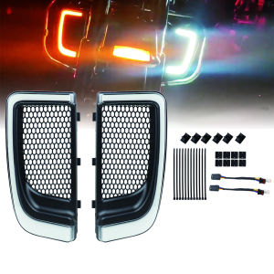 Motorcycle Fairing Lower Grills LED Light for Touring 14-19 CVO Street Glide Electra Road Glide Ultra FLHTK Ultra Limited