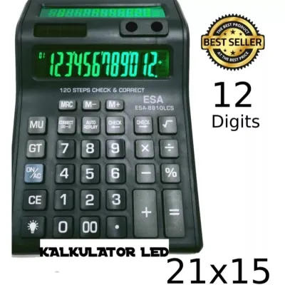 KALKULATOR JUMBO 2 LAYAR LCD/KALKULATOR 12 DIGIT CEK CORRECT