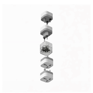 ALPHALUX Universal Adapter 4-in-1 10A 250V 2500W A-UN4-SET