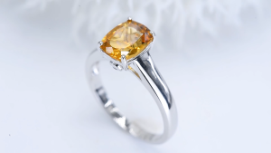 Lohaspie Jewelry Genuine 1.7 Carats Solid Sterling Silver 925 Ring Original Natural Citrine Sky Blue Topaz Ring Citrine Ring 925 Silver Ring Birthstone Ring For Women Jewelry
