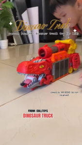 Tyrannosaurus Rex Dinosaur Swallowing Track Toy Car Transforming Launching Car Toys for Boy Gift