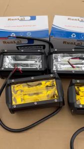 Đôi đèn led trợ sáng ô tô Runlai 24 mắt. Led gù ngắn điện 12v và 24v dùng chung