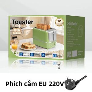 Máy Nướng Bánh Mì 2 Ngăn Rộng Với 7 Mức Nhiệt Độ Cài Đặt Sẵn Chức Năng Rã Đông - Máy Làm Bánh Mì Sandwich Máy Nướng Bánh Mì Có Khay Hứng Vụn Bánh Có Thể Tháo Rời Phích Cắm US/EU