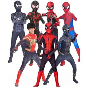 ULEEK Christmas Superhero Spiderman Costume 3D Style Bodysuit for Kids Spandex Zentai Party Cosplay Jumpsuit