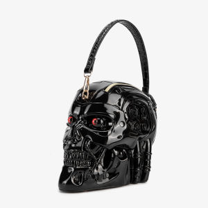 Womens Funny Terminator Head Shape Crossbody Shoulder Bag Halloween Style Skull Handbag Women