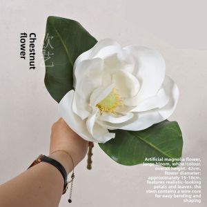 Large White Magnolia Artificial Flowers Hotel New Chinese Style Sample Room Tea Room Desktop Decoration High End Flowers