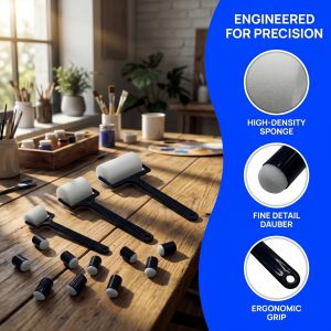 13Pcs Sponge Roller & Finger Dauber Set Foam Painting Tools for DIY Art Class High-Density Stamps for Scrapbooking & Mural