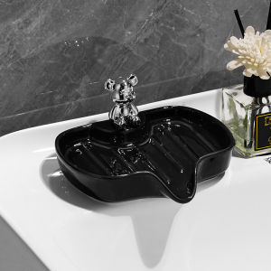 จานสบู่เซรามิกหรูหราติดผนังห้องน้ําชั้นเก็บไม่จําเป็นต้องเจาะสไตล์สแกนดิเนเวียนการออกแบบสีที่บริสุทธิ์