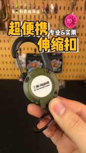 Retractable Heavy Duty Pull Reel Carabiner Key Chains Strong Steel Wire Rope Buckle Spring Key Ring Outdoor Sporty Keychain Tool