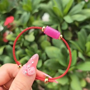 Q314 Vòng lu thống Cẩm Thạch Hồng Tím dây cáp Hỏa và Thổ - Phong Thuỷ TUDO P