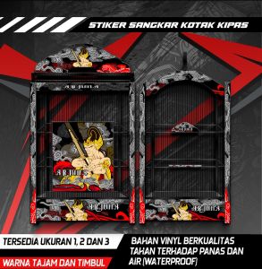 Stiker Decal Sangkar Burung Kotak Kipas Kacer Kenari Cucak Ijo Desain Arjuna COD Anti Air