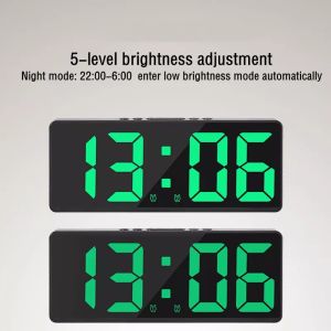 Jam Meja LED Modern Digital Snooze Alarm Dimmable LED Minimalis Dual Power