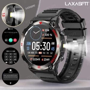 laxasfit | Đồng Hồ Thông Minh Mới Màn Hình HD 1.52 Inch Đèn Pin LED Theo Dõi Nhịp Tim Cuộc Gọi Bluetooth Đồng Hồ Thông Minh Thể Thao Dành Cho Nam Giới