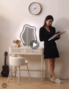 *SG Stock* Formaldehyde-free Metal and Tempered glass Dressing Table with Drawer Makeup Table Makeup Desk Makeup Stand Vanity Table Vanity Desk Vanity Stand Dressing Table Dressing Desk Dressing Stand Cosmetic Table Cosmetic Desk Cosmetic Stand Dresser