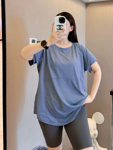 ชุดโยคะ Quick Dry สำหรับผู้หญิง ทรงเข้ารูป แขนสั้น ปกปิดสะโพก ชุดออกกำลังกาย ชุดวิ่ง ชุดลำลอง ชุดฟิตเนส ชุดโยคะ