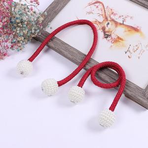 MONLEYTA | German Pair Magnetic Attraction Curtain Tie Pearl Decorative Storage Rope Bed Curtain No Drilling Required Simple Modern Style