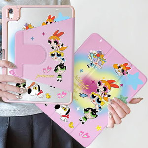 เคสไอแพด Gen9 Gen10 Air7 ที่ใส่ปากกา พาวเวอร์พัฟเกิร์ล เคสiPadหมุน 360°Air6 Air5 10.9