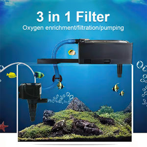 3 in 1 Top Overhead Filter 10W 12W 15W 25W For 15-30 Gallons Pump Cycle Fresh Sea Water Oxygen Aerator Aquarium Power Head Pump