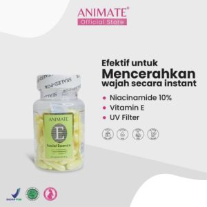 [BPOM] ANIMATE Facial Essence Capsul / Glowing Serum Cerah (60 Caps)
