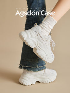 Agsdon Womens Thick Bottom Dad Shoes Soft Sole Sports Sneakers Heightening Casual Cross Buckle round Toe Rubber Outsole