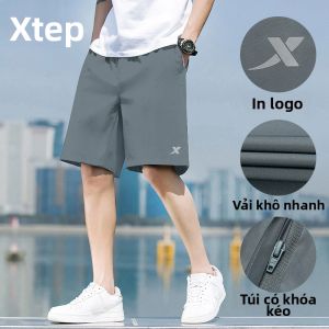 XTEP | Bộ Áo Thun và Quần Short Bóng Rổ Sợi Kẻ Lạnh Khô Nhanh
