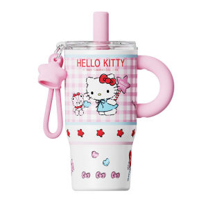 XW | X&W Sanrio HelloKitty Thermal Mug Cartoon Stainless steel Straw Insulated Cup with Handle Portable Water Bottle Cold drink cup