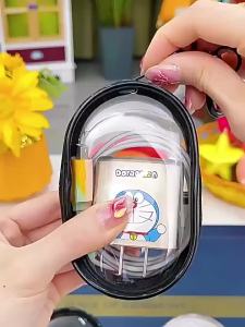 1Pcs Protective Cover Data Cable Storage Box Outdoor Travel Headset Data Cable Pop Mart Labubu Organizer Box Clear Doll Display Bag