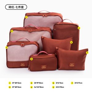 Travel Storage Bag Set for Women Seven Pieces Clothing Organizer Multifunctional Dress Sorting Storage Bag Ideal for Trips