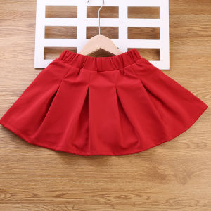 Girl White Short Skirt All Year Round Childrens Summer Clothing Little Girl Pleated Skirt Primary School Uniform Preppy Style Performance and Show