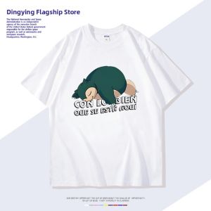 Capcom Kirby Collaborative Pure Cotton Short Sleeve T-Shirt Youth Summer Clothing Antimicrobial Casual Cartoon Anime Tee