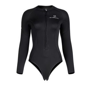 Nữ 2mm Neoprene Dài Tay Một Mảnh Lướt Sóng Tắm Lặn Wetsuit Body Nữ Bikini Đồ Bảo Hộ