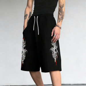 2026 Hot Selling Fashion New Hip-hop Gothic Texture Mens 3D Printed Street Wear Casual Sports Outdoor Jogging Shorts Large