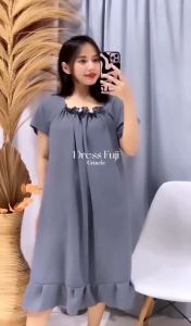 AFIKA - Daster fuji kerut dada bahan cringkle muat BB 70kg