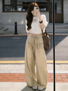 ZHENMANZI | Elegant Lace Trim Set Fashionable Wide Leg Pants Suit