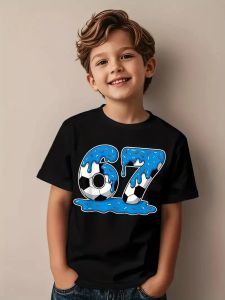 Bandai | 6.7 Letter Childrens Printed Boys/Girls T-Shirt Summer Short Sleeve Casual KIDS Top