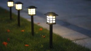 Đèn LED Bãi Cỏ Năng Lượng Mặt Trời Đèn Năng Lượng Mặt Trời Chống Mưa Ngoài Trời Đèn Sân Vườn