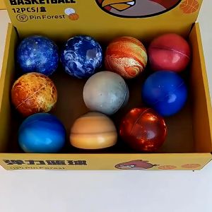 【Free Shipping】10PCS 3D Color Printing Sponge Solid Soft Balls Solar System Planet Balls Educational Toys Universe Galaxy Making Findings Anti Stress Solar Planets Balls for Kids and Adults