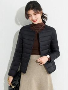 New Arrival Womens Short Cotton Jacket Fall and Winter Lightweight Slim-Fit Cotton-Padded Coat Easiest for Match Liner Small Cotton-Padded Jacket round Neck Close-Fitting Outwear