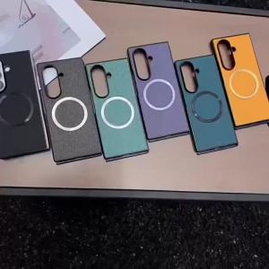 Luxury Fabric Cloth Case for Samsung Galaxy Z Fold 7 6 5 4 3 8 Ultra ZFold Magnetic Wireless Charging Shockproof Slim Cover