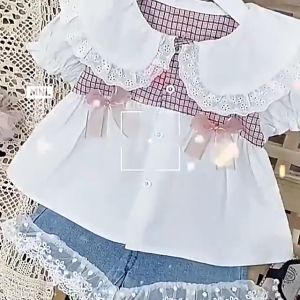 1-4 Tahun Setelan Baju Anak Perempuan import Lengan Pendek  / Setelan Baju KAtun Anak Cewek  Import / Setelan Baju Jeans Anak